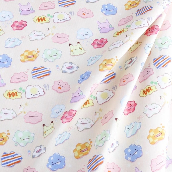 Pokemon Fabric Pikachu Fabric Polyester Cotton Fabric Anime Fabric By the Half Yard