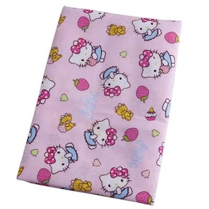Hello Kitty Fabric Polyester Cotton Fabric Anime Fabric By the Half Yard