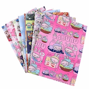 LABUBU Fabric Polyester Cotton Fabric Anime Fabric By the Half Yard