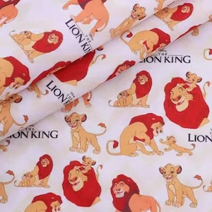 Lion King Fabric Polyester Cotton Fabric Anime Fabric By the Half Yard