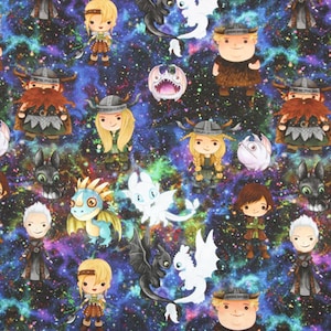 How to Train Your Dragon Fabric 100% Cotton Fabric By the Half Yard