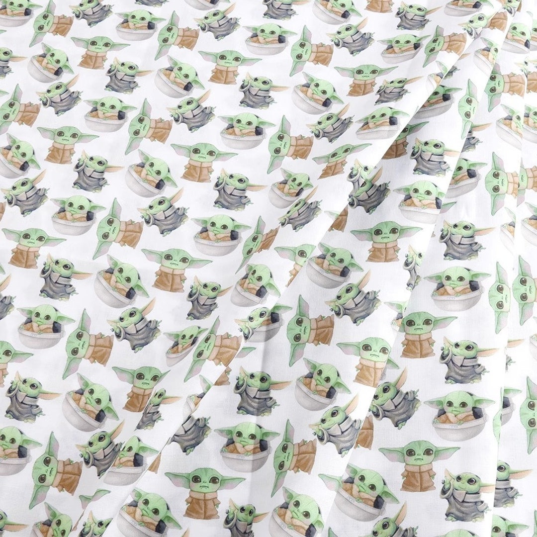 Baby Yoda Fabric Polyester Cotton Fabric Anime Fabric by the Half Yard
