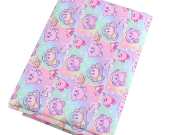 Kirby Fabric Polyester Cotton Fabric Anime Fabric By the Half Yard