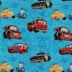 Disney Cars Fabric 100% Cotton Fabric By the Half Yard