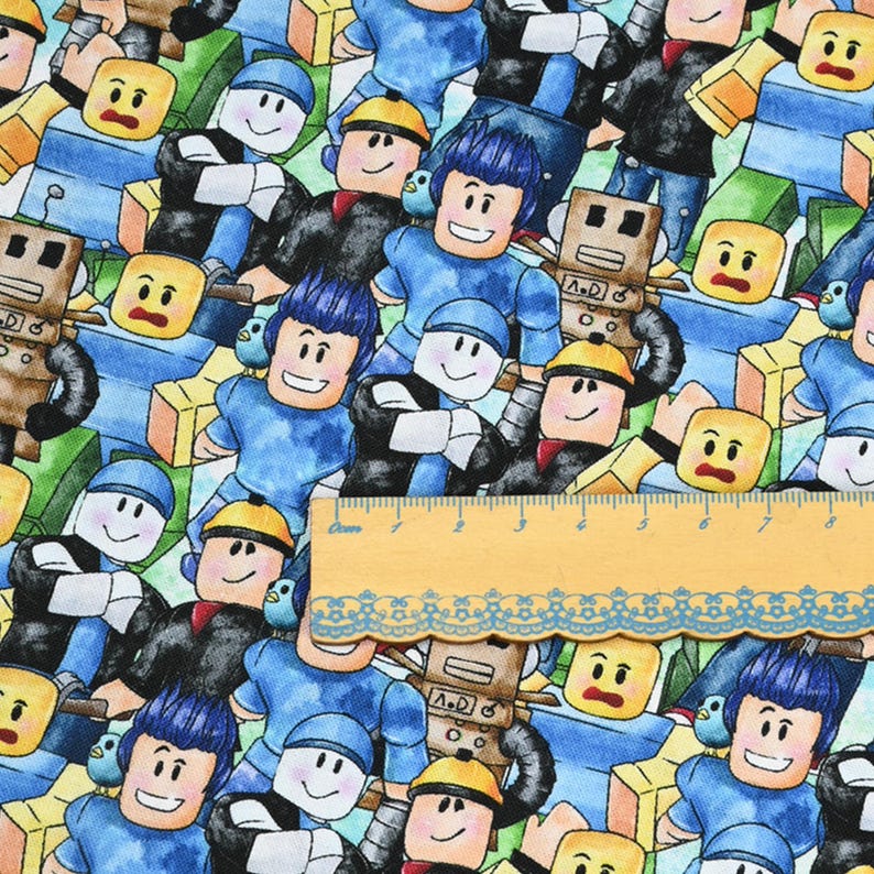 Roblox Fabric, by the Half Yard, 100% Cotton, Gamer Fabric - Etsy