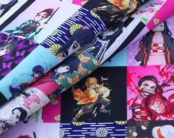 Japanese Anime Fabric Polyester Cotton Fabric Anime Fabric By the Half Yard
