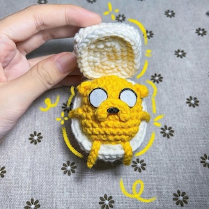 Handmade Amigurumi Cute Funny Finn Human and Jake Dog Crochet Keychains , Adventure Characters