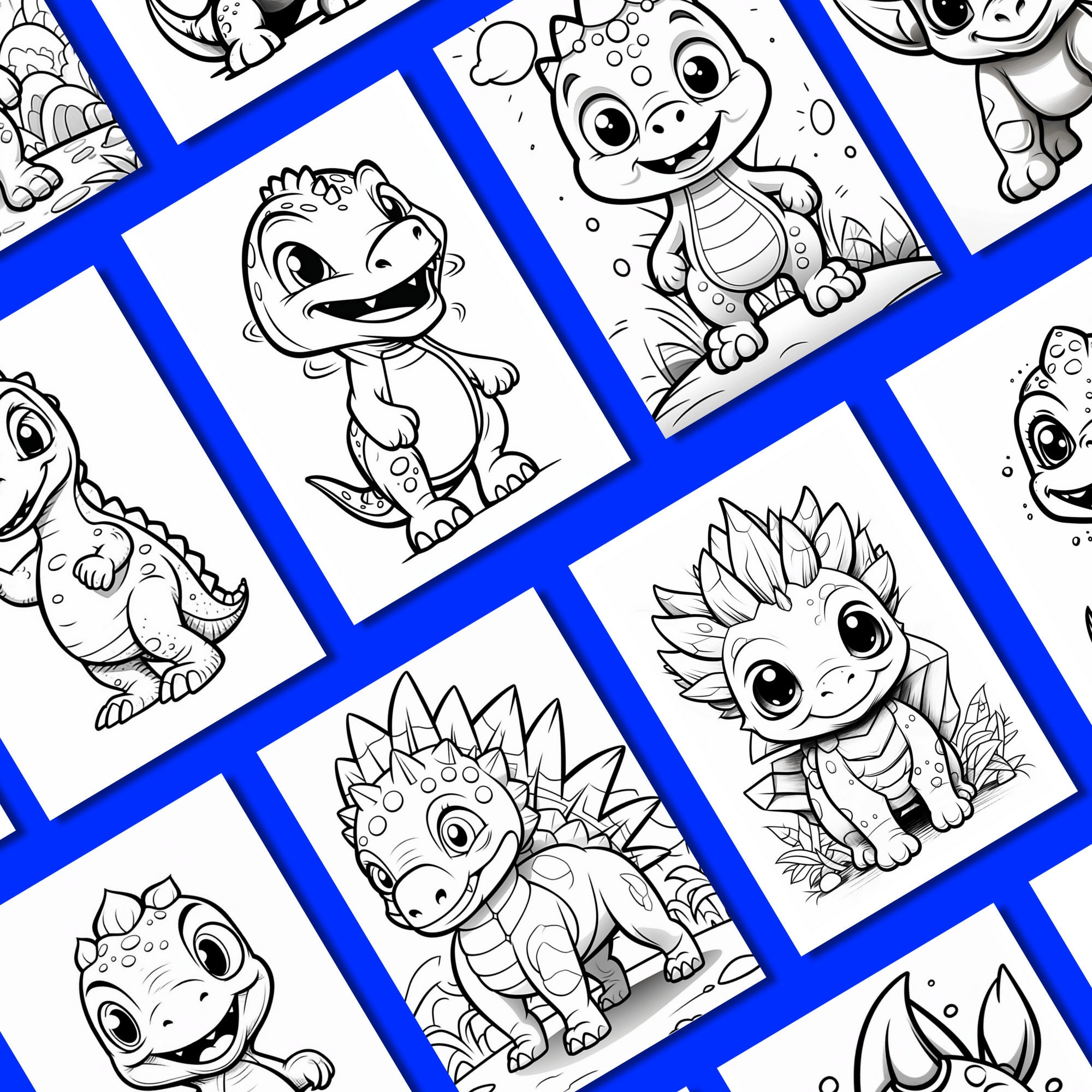 Dinosaur Coloring Pages: Adult & Kids Coloring Book Boys Big - Etsy