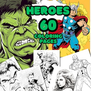 60 SUPERHERO Coloring Pages / Legendary Heroes Coloring Pages | printable coloring pages | Earth's Protectors Pages | Fun Activity For Kids.