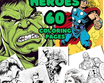 60 SUPERHERO Coloring Pages / Legendary Heroes Coloring Pages | printable coloring pages | Earth's Protectors Pages | Fun Activity For Kids.