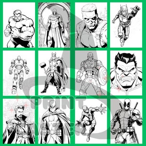 60 SUPERHERO Coloring Pages / Legendary Heroes Coloring Pages