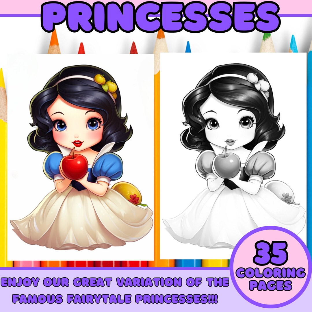 Princess Color Pages: Digital Illustration