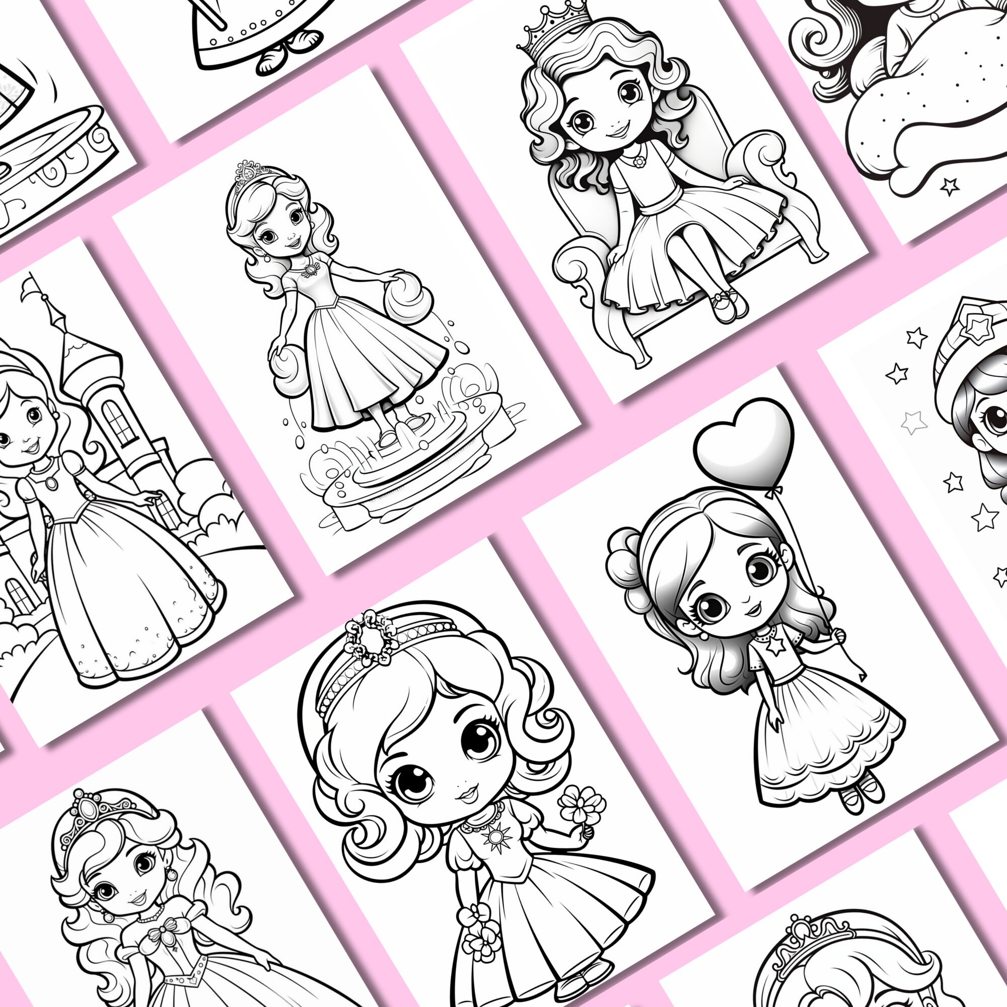 Princess Coloring Pages for Adults: Cute Princess Art, Fantasy
