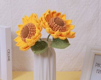 2 Sunflowers,Crochet Sunflowers,Handmade Gift,Birthday Gifts,Valentine's Day Gift,Gift for Friend,Home Decor,Graduation Gift