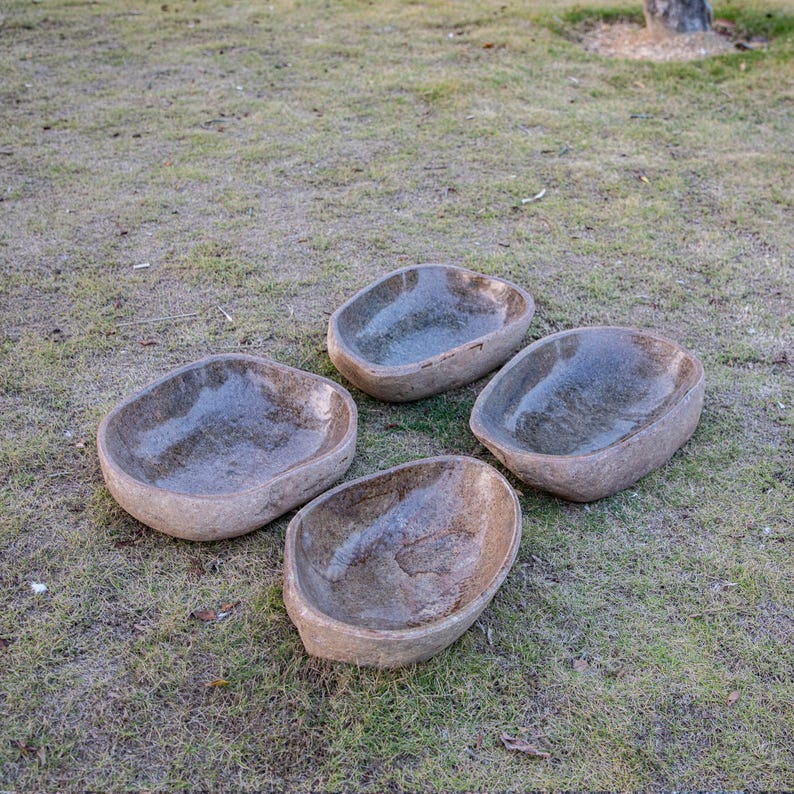 Large River Rock Birdbath, Stone Birdbath, Outdoor Garden Birdbath, Granite Birdbath With Large/Small Birdbath, Gift For Bird Lovers image 6