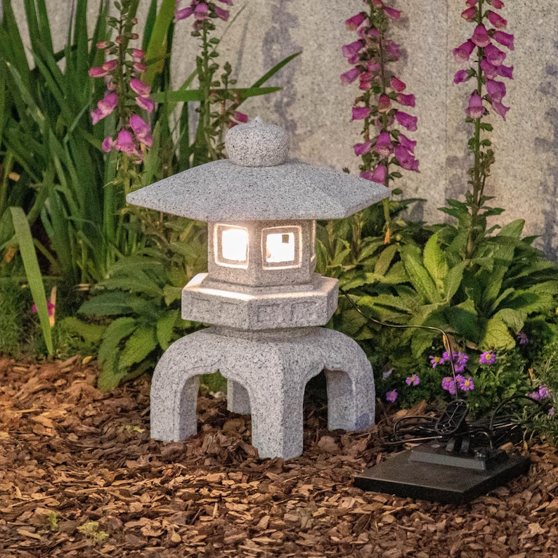 StoneBirdBathHouse Japanese Stone Lantern Pagoda - Thumbnail 4
