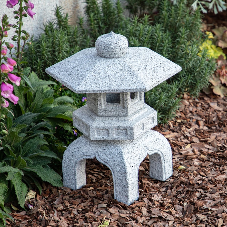 StoneBirdBathHouse Japanese Stone Lantern Pagoda - Thumbnail 3