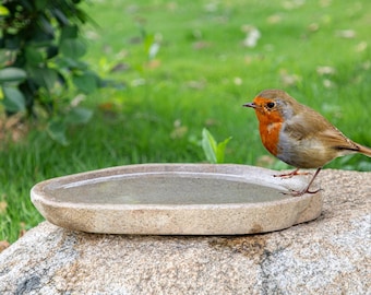 River Stone Bird Bath, Stone Bird Bath, Garden Bird Bath, Outdoor Bird Bath Bowl, Large/Small Bird Bath Available, Gifts for Bird Lovers