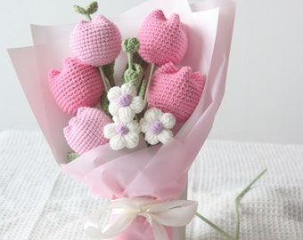 crochet flower bouqeut/miexed bouqut/knitted flower/handmade bouquet/customized bouqeut/gift for girlfriend/home decoration