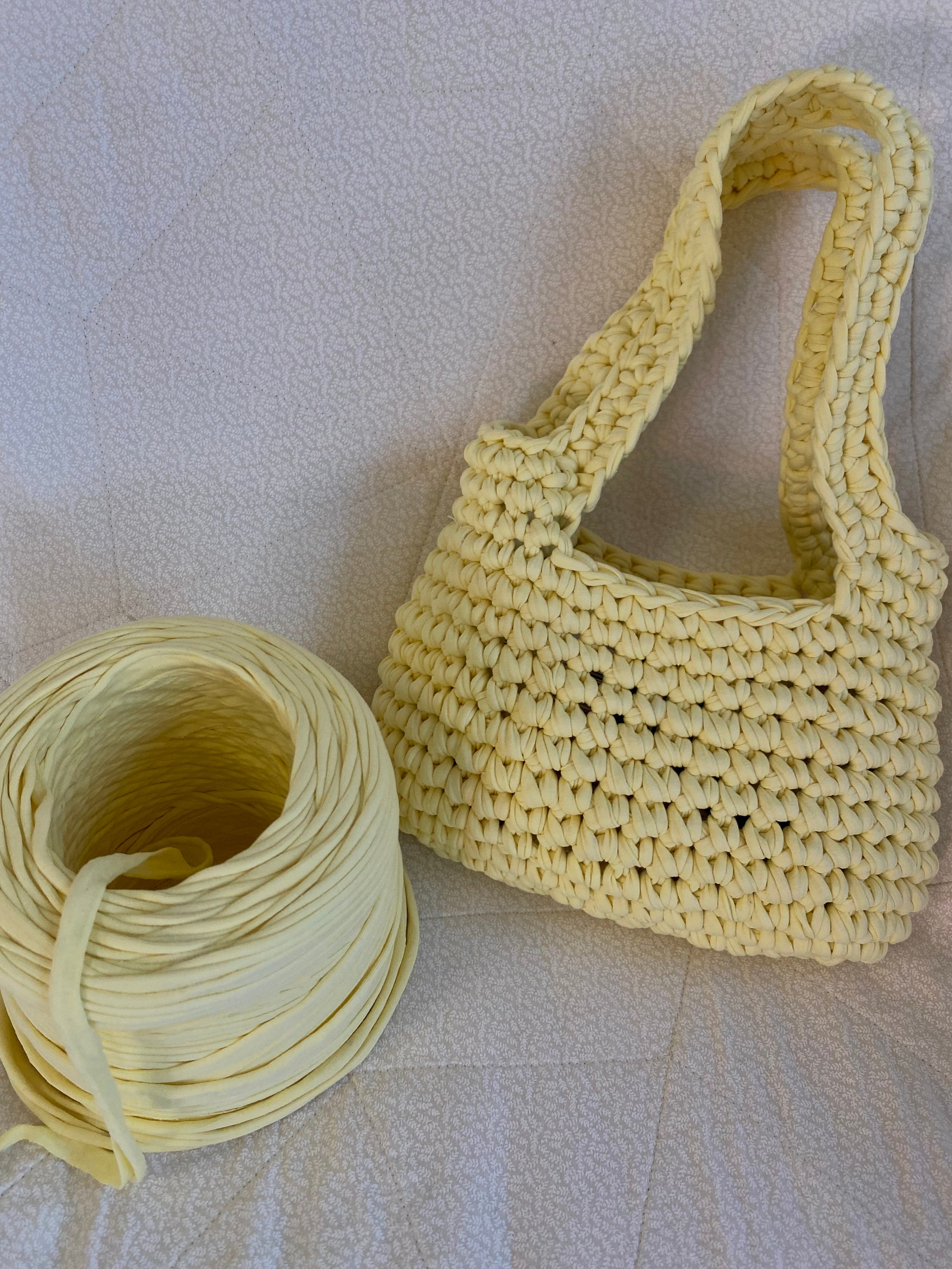 Crochet Bag Pattern, Crochet Tassel Bag, Bag Pattern, T Shirt Yarn, Crochet  Bag Tutorial, Crochet Pattern 