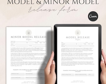 Plantilla editable de formulario de autorización de modelo: Contrato de fotografía (plantilla de Canva)