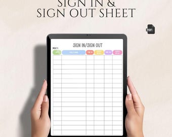 Hoja de registro de entrada y salida imprimible para guarderías, preescolares y centros de cuidado infantil (PDF)