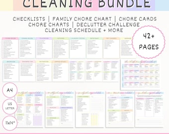 ADHD Cleaning Checklist Bundle, Editable ADHD Cleaning Planner, Adult Chore Chart, Adhd Cleaning Bundle, Weekly Monthly Cleaning Schedule