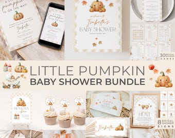 A Little Pumpkin Is On The Way Baby Shower Invitation - Editable Cutie Pie Shower Invite Template, Fall Pumpkin Baby Shower Invitation, f44