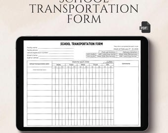Formulario de horario de transporte para guarderías, preescolares y centros de cuidado infantil (PDF)