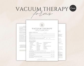 Formulare für Vakuumtherapie, editierbares Massage-Anamnese-Paket | SOAP-Dokumentation, Einverständniserklärung & Haftungsfreistellung, US-Letter A4