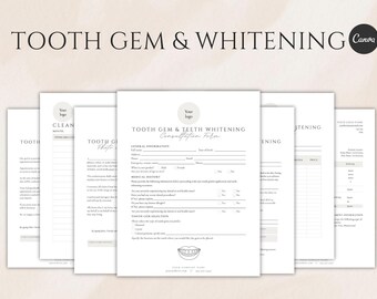Teeth Whitening and Tooth Gem Consent Forms (Canva Vorlage)