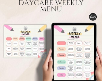 Menú semanal para guarderías, preescolares, escuelas en casa y centros de cuidado infantil (Canva)