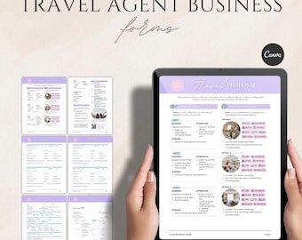 Paquete de formularios comerciales para agencias de viajes: consulta, reserva, propuesta, cotización (Canva)