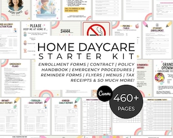 Kit de inicio para guardería: formularios, contrato, documentación y paquete de formularios para guardería en casa.