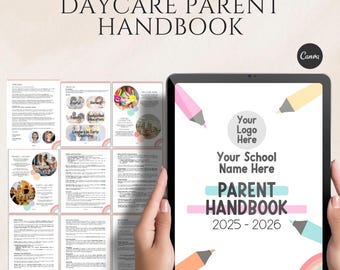 Plantilla editable de manual para padres de guarderías: políticas y procedimientos para guarderías y centros de cuidado infantil (Canva)