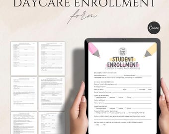 Formulario de inscripción para guarderías y centros de cuidado infantil (Canva)