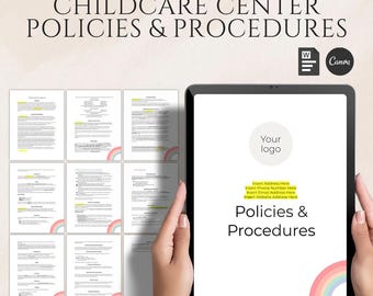 Políticas y procedimientos para guarderías y centros de cuidado infantil (PDF y Canva)