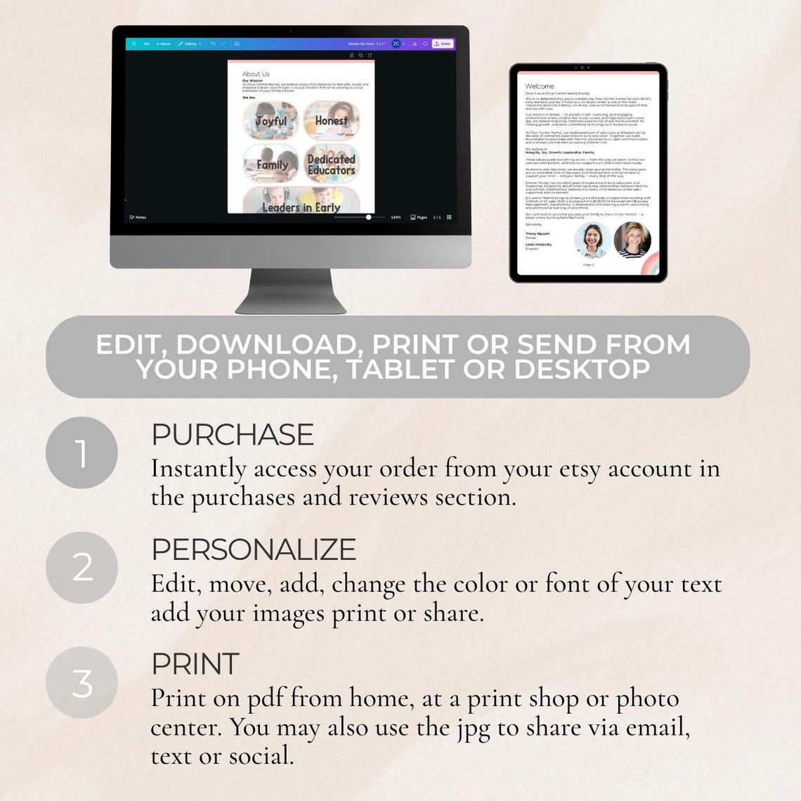 Editable Daycare Parent Handbook Template, Childcare Policy and