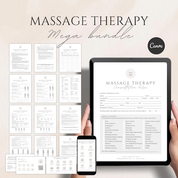 Massage Therapy Form, Massage Intake Form, Massage Aftercare, Massage SOAP Notes, Massage Consent Form, Massage Consultation, Spa Forms