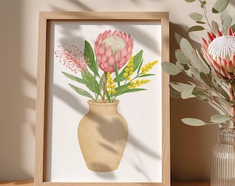 Australian Native Birth Flower Family Bouquet Custom Digital Print Personalised Mother's Day Gift Bouquet Grandma's Garden Aussie Art