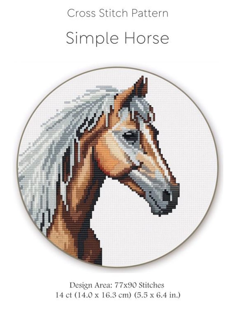 Horse Cross Stitch Pattern PDF Instant Download Pony Cross Stitch Horse ...
