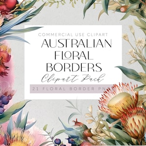 Frontière florale indigène australienne Modèles de fleurs australiennes Frontière de la flore australienne Fleurs de mariage tropicales florales à l'aquarelle