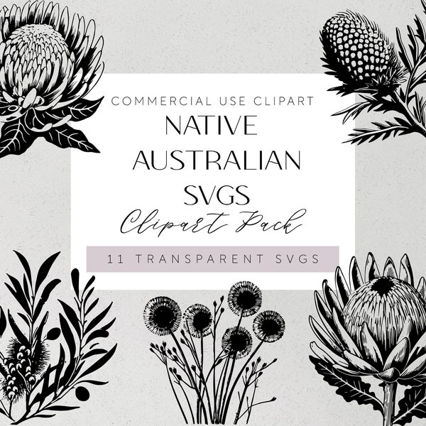 Australian Native Flowers SVG Aussie Botanicals Plotter File Svg Banksia Florals Cricut Silhouette Vinyl Laser Cut Banksia Clipart