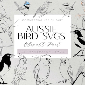 Oiseau indigène d'Australie SVG Oiseaux indigènes d'Australie PNG Oiseaux australiens Art Cricut Oiseau australien Art du kookaburra découpé au laser