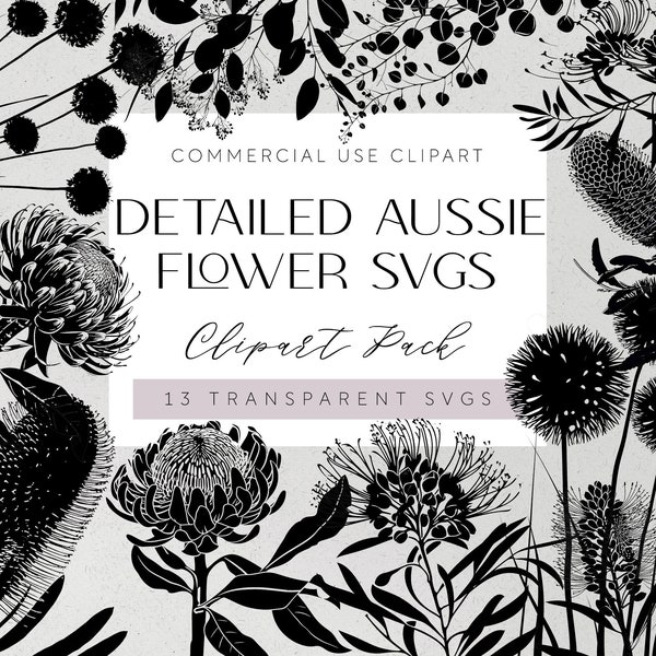 Australian Native Flowers SVG Aussie Botanicals Plotter File Svg Banksia Florals Cricut Silhouette Vinyl Laser Cut Banksia Clipart