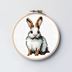 Rabbit Cross Stitch Pattern PDF Instant Download | Bunny Cross Stitch | Hare Cross Stitch Counted Chart | Simple Cross Stitch
