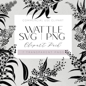 Flores nativas australianas Wattle SVG Aussie Botanicals Plotter Archivo Svg Wattle Florals Cricut Silueta Vinilo Corte Láser Wattle Clipart