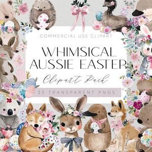 Ostern Australische Ureinwohner Tiere Clipart Aussie Känguru Illustrationen Aquarell Frühling Aussie Koala Art Aussie Wombat Scrapbooking