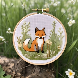 Fox Cross Stitch Pattern PDF Instant Download | Animal Cross Stitch | Fox Cross Stitch Counted Chart