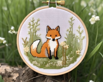 Fox Cross Stitch Pattern PDF Instant Download | Animal Cross Stitch | Fox Cross Stitch Counted Chart